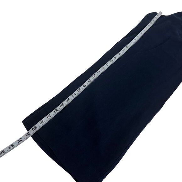 Crown & Ivy Women Pull On 100% Linen Navy Blue Wide-Leg Pants Size M Woven Knit - Picture 8 of 15